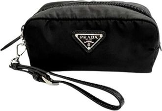 Prada Pre-owned Pouch - Dames - Vintage Clutch - Zwart - ONE Size - Nylon - Vintage