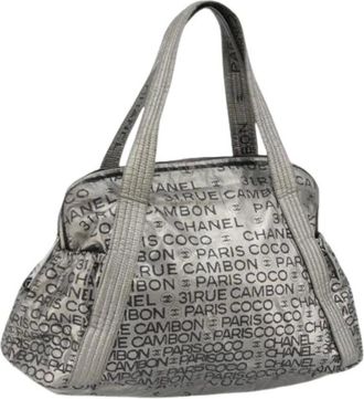 Chanel Pre-owned Handbags, female, Gray, Size: ONE SIZE Pre-owned Vintage Nylon Tote