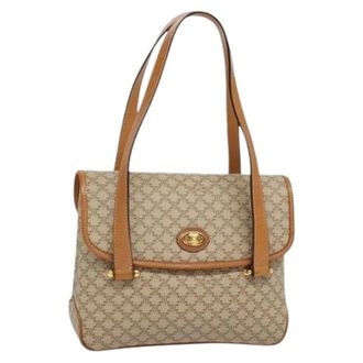 Celine Pre-owned Handbags, female, Beige, Size: ONE SIZE Pre-owned Vintage macadam handbag