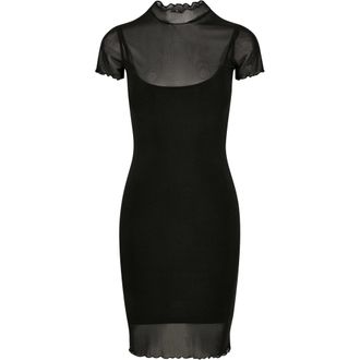 Urban Classics Dames/Dames Mesh 2-laags jurk (Zwart)