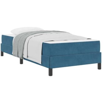 vidaXL Box Spring Bed with Mattress Dark Blue 80 x 210 cm Fabric vidaXL