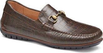 Johnston & Murphy Cort 2.0 Bit Loafer in Dark Brown Croc Embossed at Nordstrom, Size 11.5