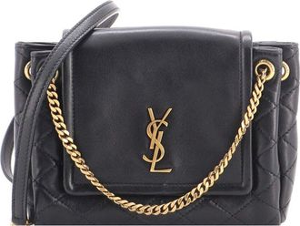 Saint Laurent Black Quilted Leather Nolita Satchel Mini (Authentic Pre-Loved)