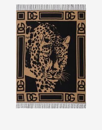 Dolce & Gabbana Cashmere Jacquard Blanket - Plaid Multicolor Onesize