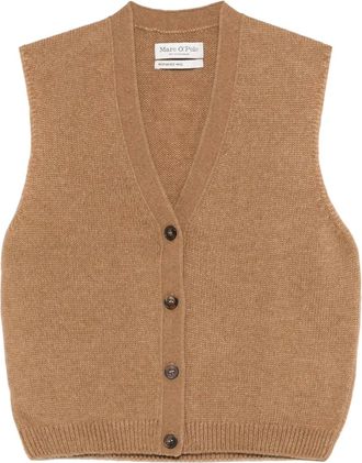 Marc O'Polo Button-up gilet - Bruin