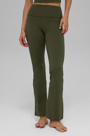 Alo Softsculpt High-Waist 7/8 Bootcut Legging in Green Olive, Size: Medium
