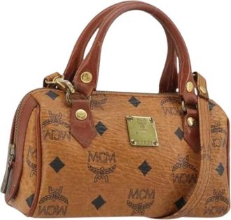 MCM Pre-owned Mini Bags, female, Brown, Size: ONE SIZE Pre-owned Boston Bag
