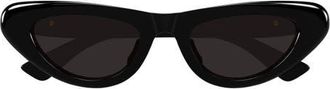 Bottega Veneta BV1450S Cat Eye Sunglasses in Black at Nordstrom