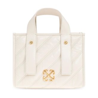 Off-white Handbags, female, Beige, Size: ONE SIZE Quilted Leather Tote Bag