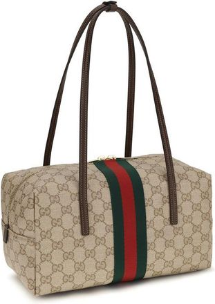 Gucci Womens Beige Cotton Shoulder Bag