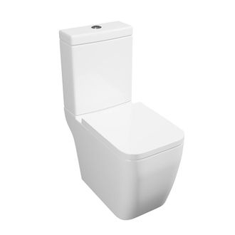 Clifton Premium OPEN BACK SQAURE Rimless Pan Toilet Set in White