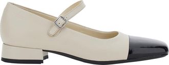Vagabond debby White And Black Slingback Pump With Adjustable Strap In Leather Woman