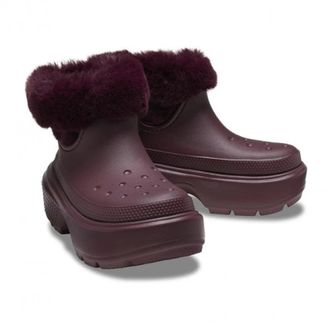Crocs Stomp Lined 208718-6WD Boots sDark Cherry Lug Sole Platform JAX1195