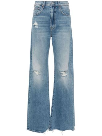 Mother The Lasso Sneak Chew mid-rise wide-leg jeans - women - Cotton/Spandex/Elastane - 24 - Blue
