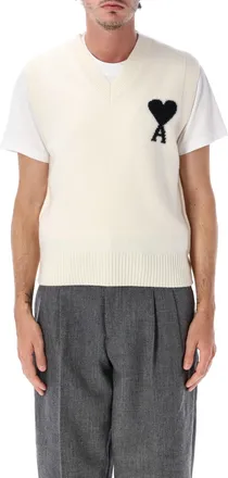 Ami Sleeveless Adc V-Neck Knit Sweater