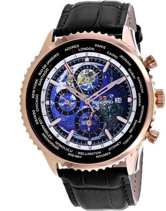 Seapro Mens Meridian World Timer GMT Blue Dial Watch