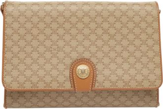 Celine Macadam Beige Canvas Shoulder Bag (Pre-Owned)