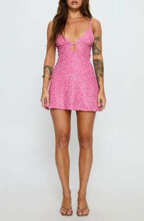 Princess Polly Feel the Vibrations Sequin Minidress in Hot Pink at Nordstrom, Size 8