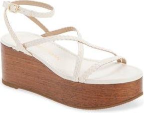 Stuart Weitzman Wovette Wedge Sandal in Seashell/Walnut at Nordstrom Rack, Size 11.5