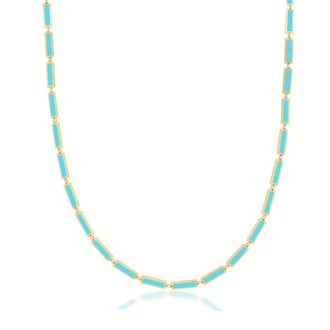 The Lovery Turquoise Bar Necklace 18 inches