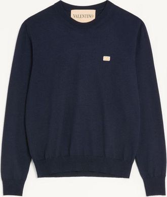 Valentino Maglia Valentino In Lana Con VLogo Patch Uomo NAVY XL