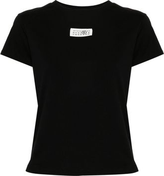 Maison Margiela numbers-patch cotton T-shirt - women - Cotton - S - Black