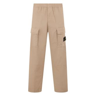 Stone Island Straight Trousers, male, Beige, Size: W32 Loose-fit Cargo Trousers