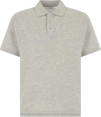 Saint Laurent Polo met korte mouwen - Heren - Polos - Grijs - L - Katoen - Tops