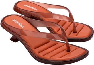 Melissa Kitten Heel Flip Flop in Brown/orange at Nordstrom, Size 10