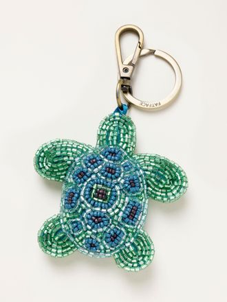 Fat Face FatFace Jade Green Turtle Beaded Bag Charm Keyring