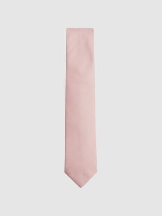 Reiss Ceremony Tie - Pink Silk Textured, One Size