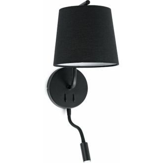 Faro Barcelona Berni Lampada Da Parete Nera Lettore E27 20W Led 3 Marca Faro