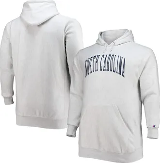 Champion Mens Champion Heathered Gray North Carolina Tar Heels Big & Tall Reverse Weave Fleece Pullover Hoodie Sweatshirt in Heather Gray at Nordstrom, Size