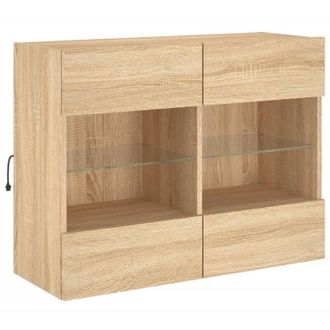 vidaXL Vidaxl - tv Wall Cabinet with led Lights Sonoma Oak 78.5x30x60.5 cm