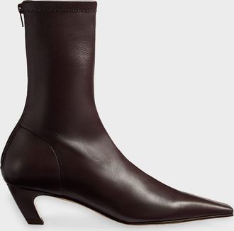 Khaite Arizona Leather Ankle Boots