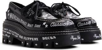 Sperry Top-Sider x MONSE Authentic Original 2-Eye Lug Boat Shoe in Black Graphic at Nordstrom, Size 9.5