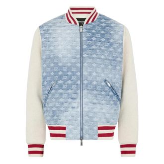 Dsquared2 Monogram-Logo Zipped Jacket - Heren - Bomber jackets - Blauw - L - Katoen - Jassen
