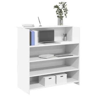 Berkfield Home Reception Desk White 100x50x103.5 cm Engineered Wood