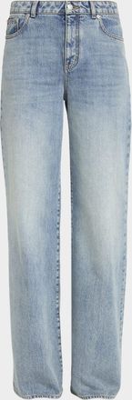 Alexander McQueen Mid-Rise Relaxed-Leg Denim Trousers