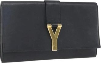 Saint Laurent Pre-owned Clutches, female, Black, Size: ONE SIZE Pre-owned Leather Clutch