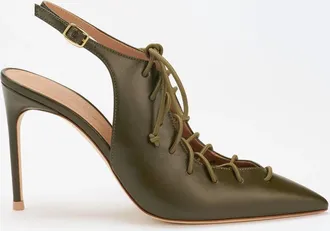 Malone Souliers Womens Alia Slingback Pointed Toe Sandals In Olive