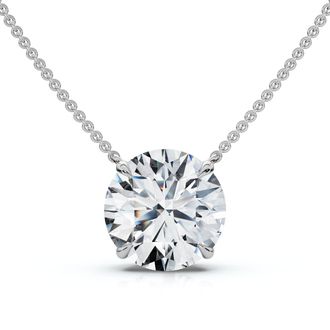 Pompeii3 Certified 2Ct Diamond Solitaire Pendant 14k Gold 18 Necklace Lab Grown