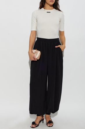 Rotate Loose-fit Trousers, Womens, Black