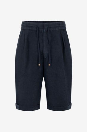 Brunello Cucinelli Bundfalten-Bermudashorts aus Leinengabardine