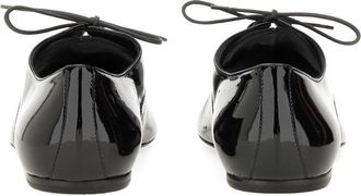 Dries Van Noten Shiny Leather Lace-Up Flat - Black