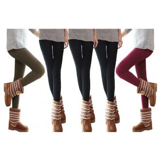 Trade Shop Trade Shop - Pack 5 Leggings Donna Effetto Termico Interno Felpato Elasticizzato Ass. Marte
