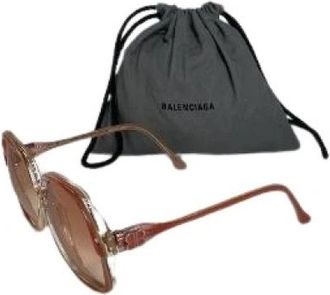 Balenciaga Pre-owned Vintage Oversized Zonnebril - Dames - Vintage Accessoires - Oranje - ONE Size - Vintage
