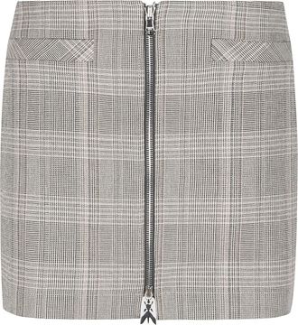 Patrizia Pepe Plaid Structured Flap-Pocket Polyester-Blend Mini Skirt