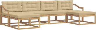 vidaXL Conjunto De Sof&aacute;s De Exterior 6 Uds. Y Beige Vidaxl