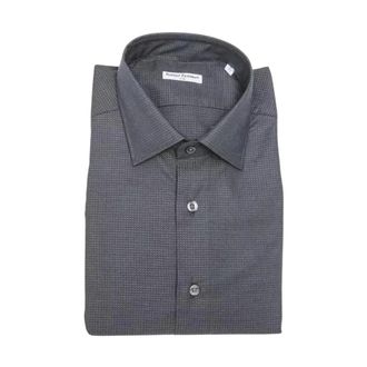 Robert Friedman Formal Shirts, male, Black, Size: L Long Sleeve Dress Shirt Classic Fit